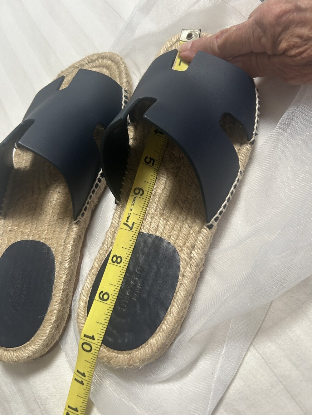 Hermès Navy Blue Antigua Espadrilles Sandals - Picture 9 of 10